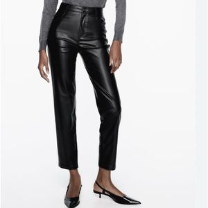 Zara Black Leather Pants
